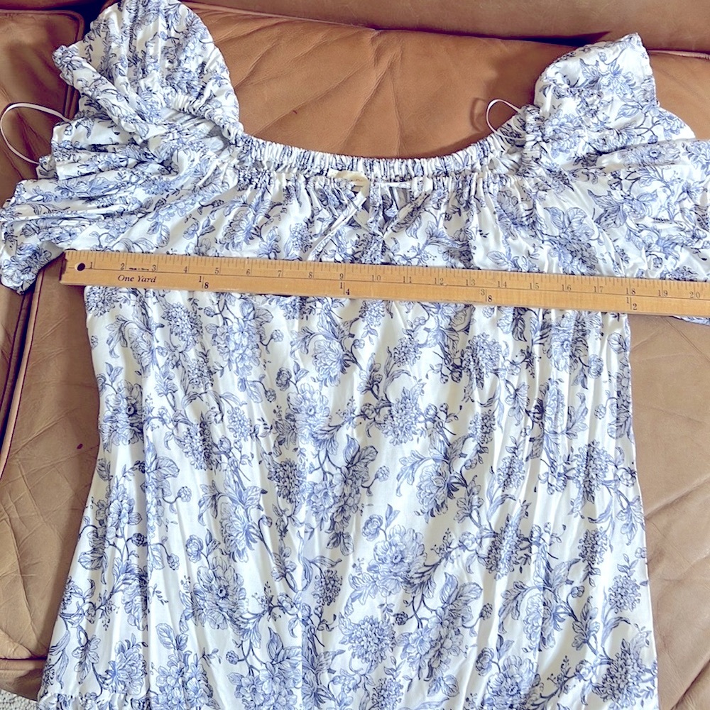 Cynthia Rowley Etoile Micro Floral White and Blue Tiered Summer Mini Dress 👗 - Picture 8 of 9